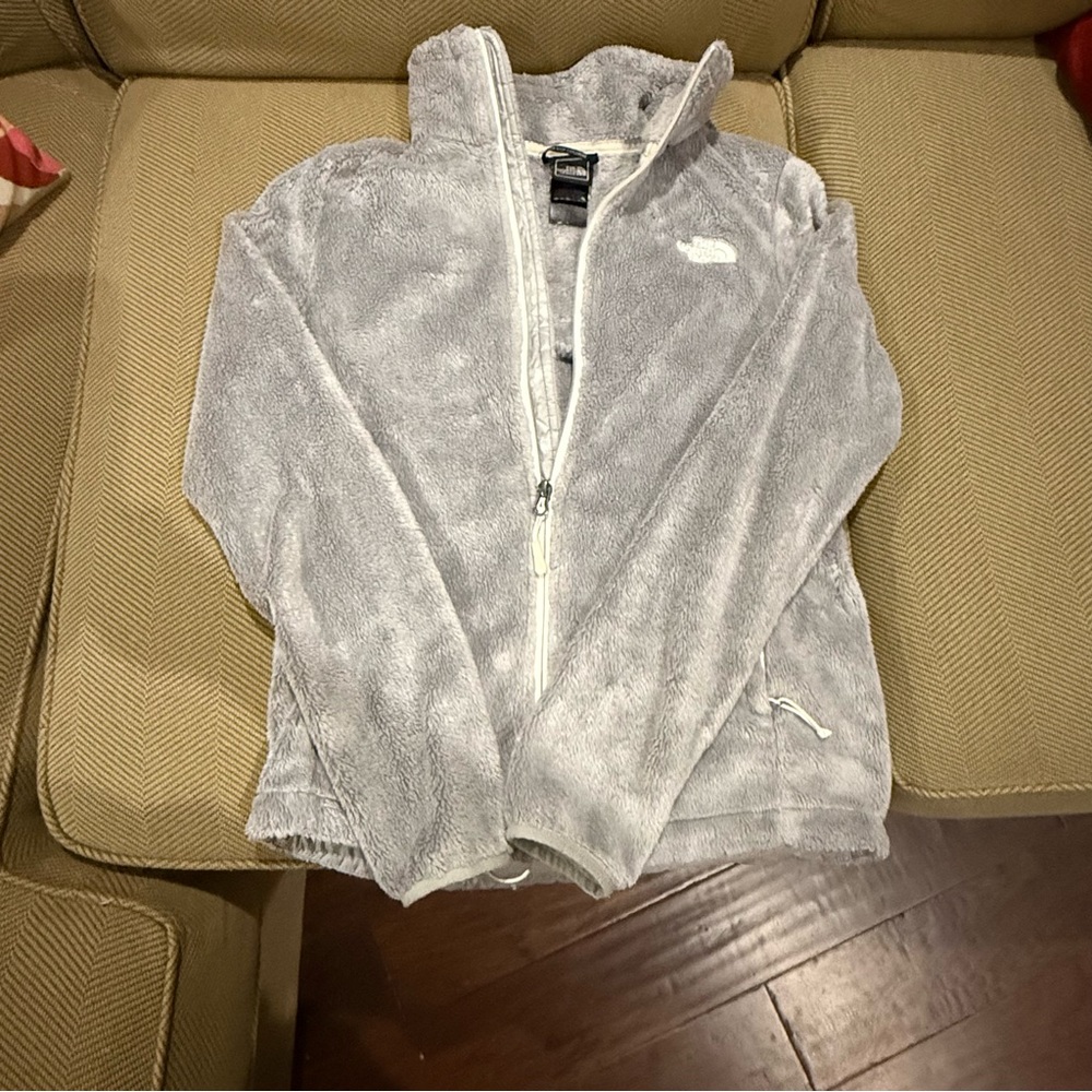 North Face Grey Fleece Zip-Up Jacket
